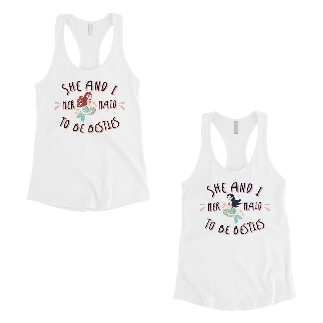 Mermaid To Be Besties Best Friend Matching Tank Tops For Womens