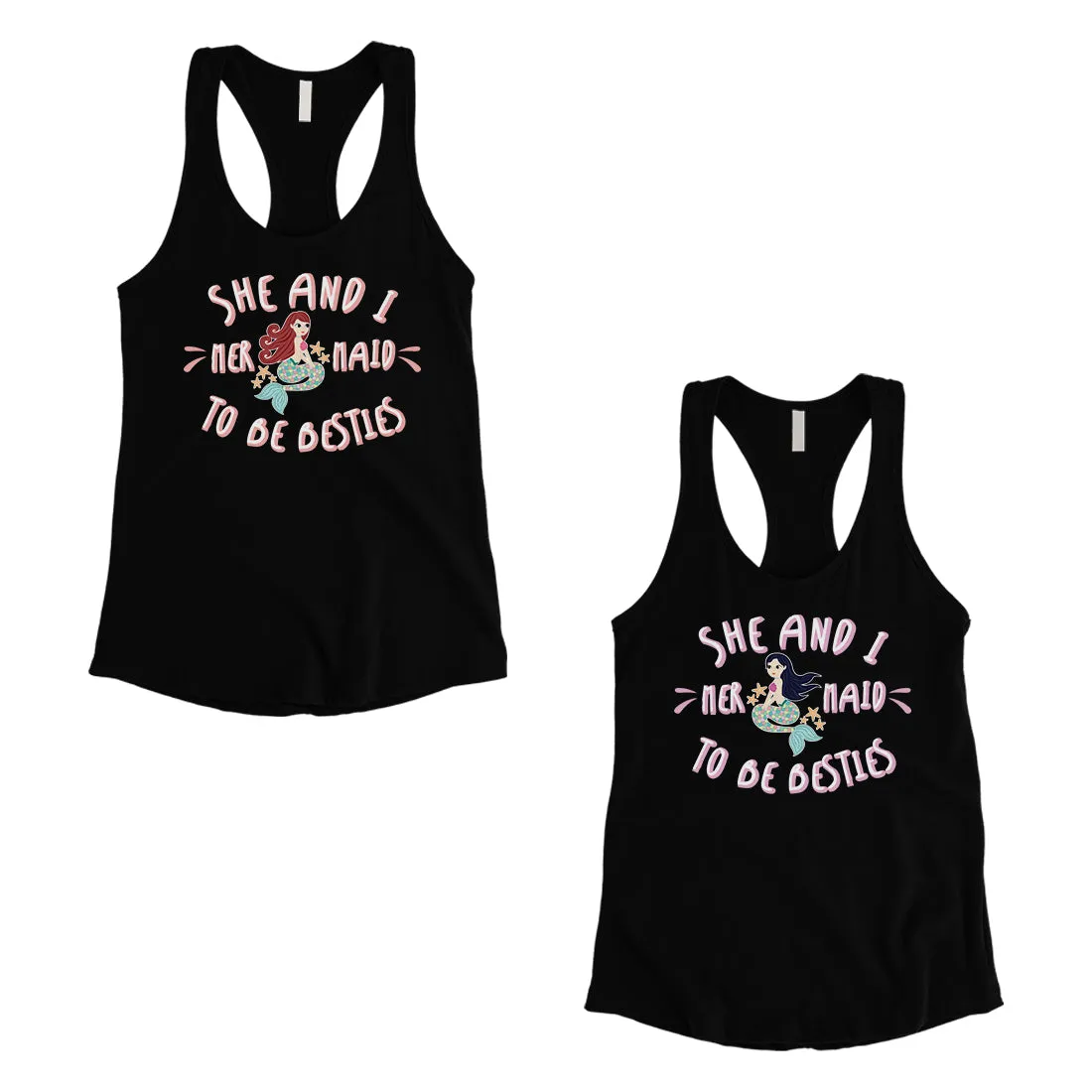 Mermaid To Be Besties Best Friend Matching Tank Tops For Womens