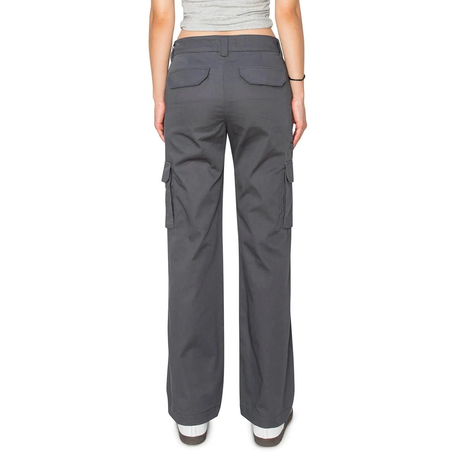 Mid Rise Relaxed Fit Cargo Work Pants - Grey