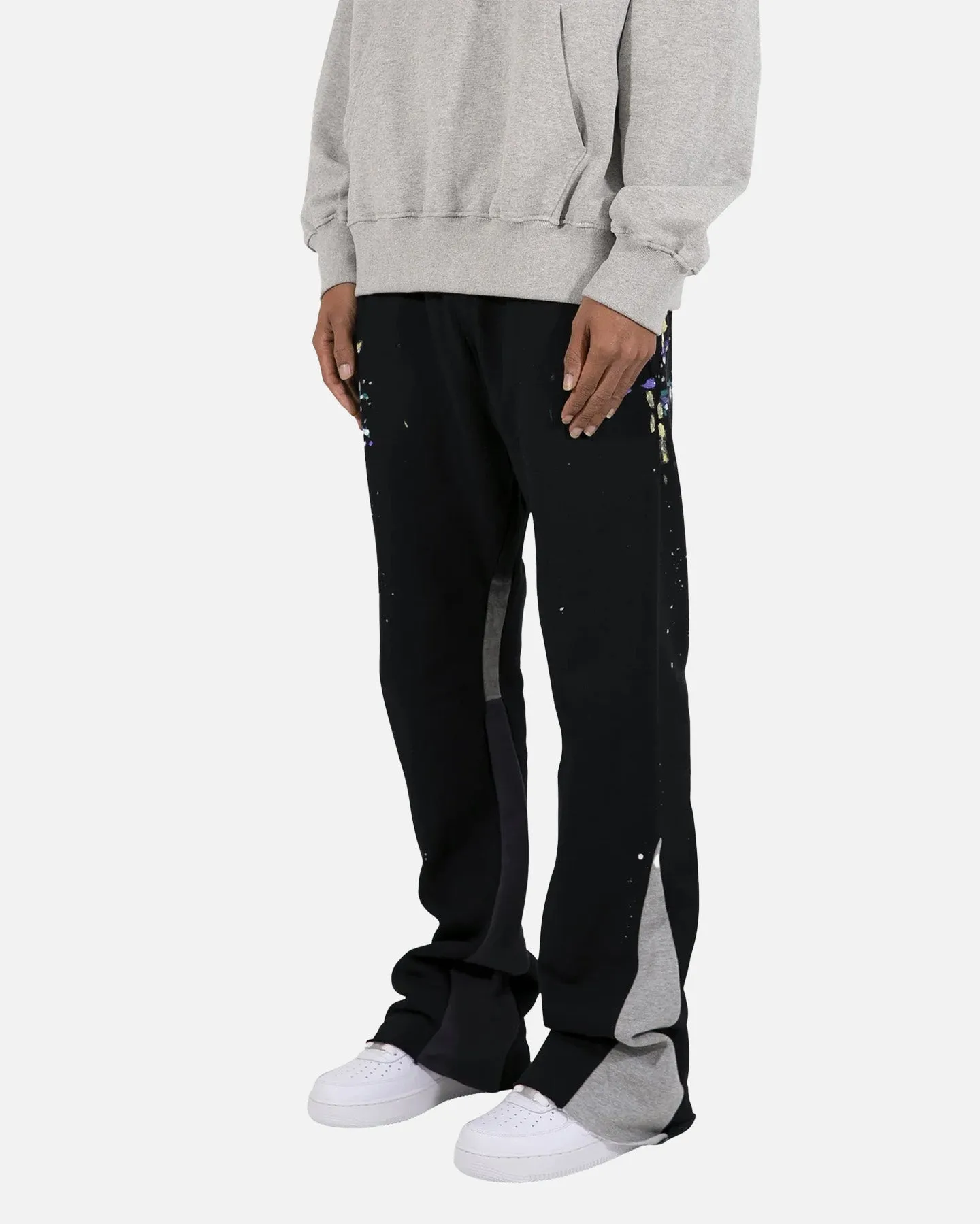 MNML Contrast Bootcut Sweat Pants Black