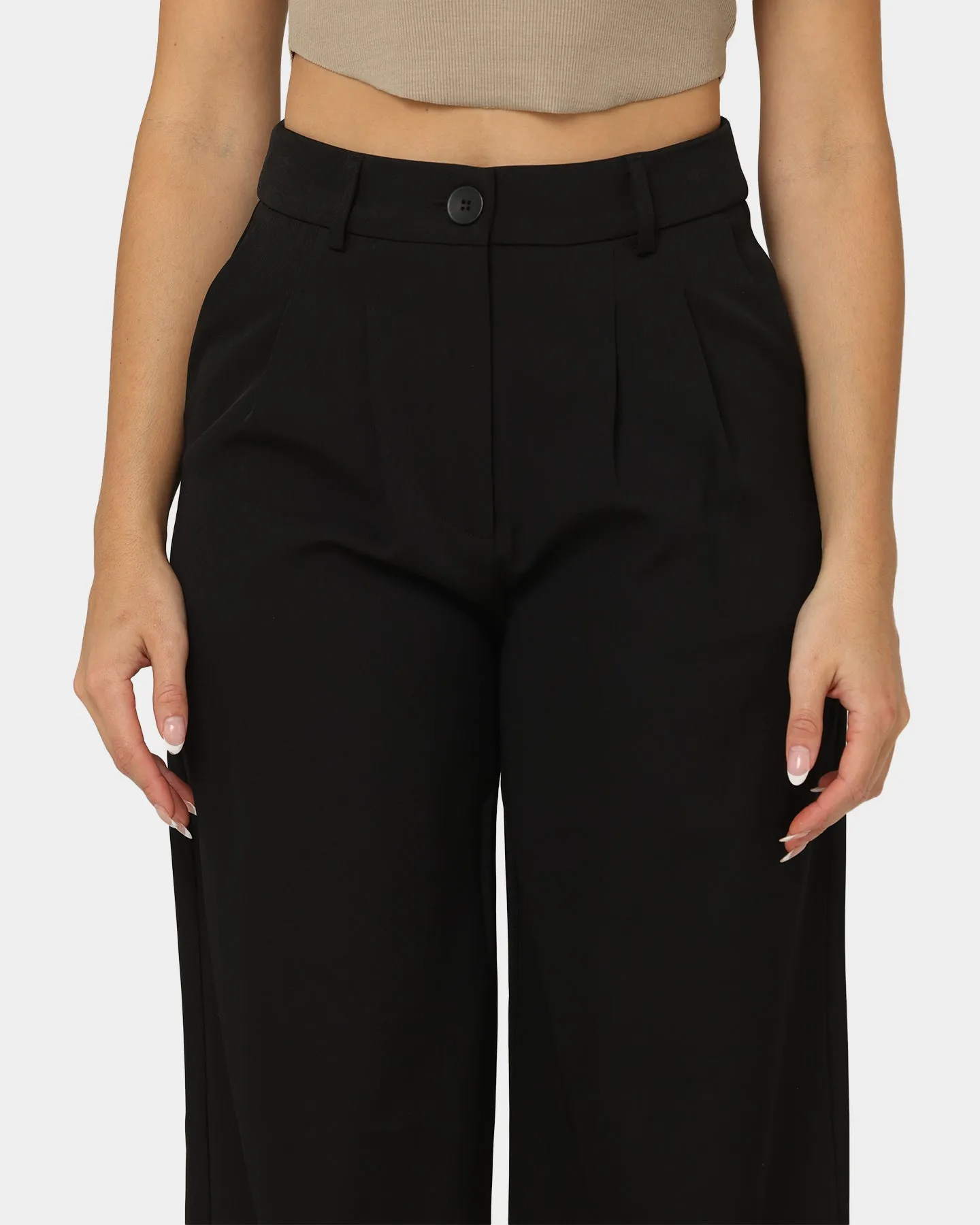 MNML Women's Wide Leg Pants Black