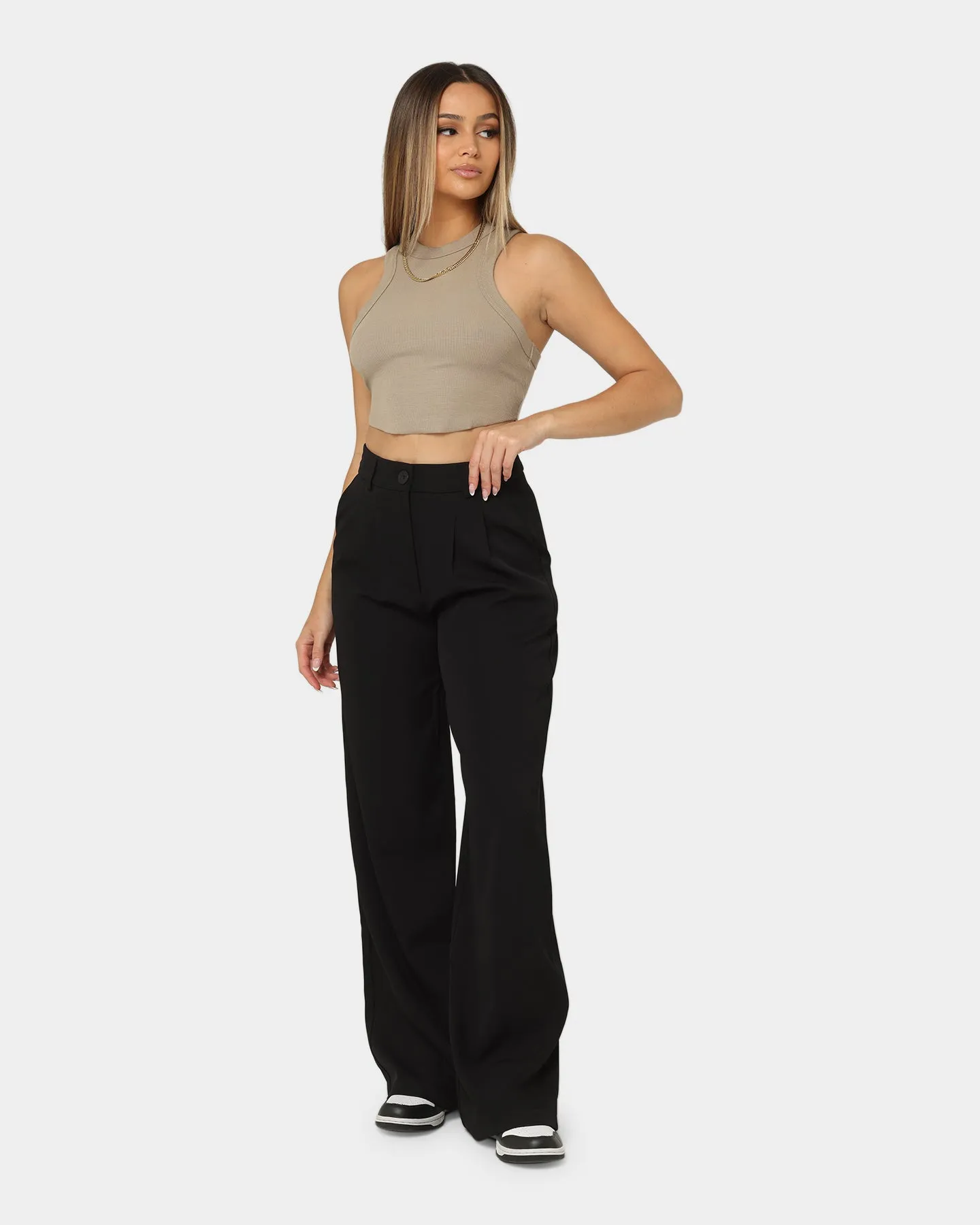 MNML Women's Wide Leg Pants Black