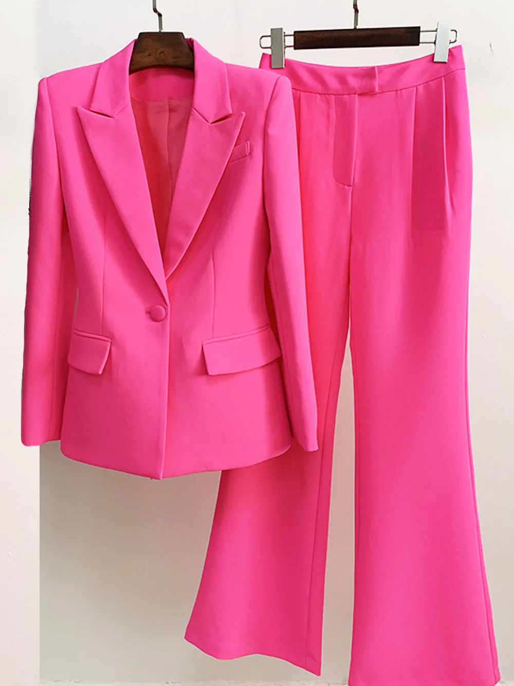 NAOMA Blazer & Flared Pants Set in Pink