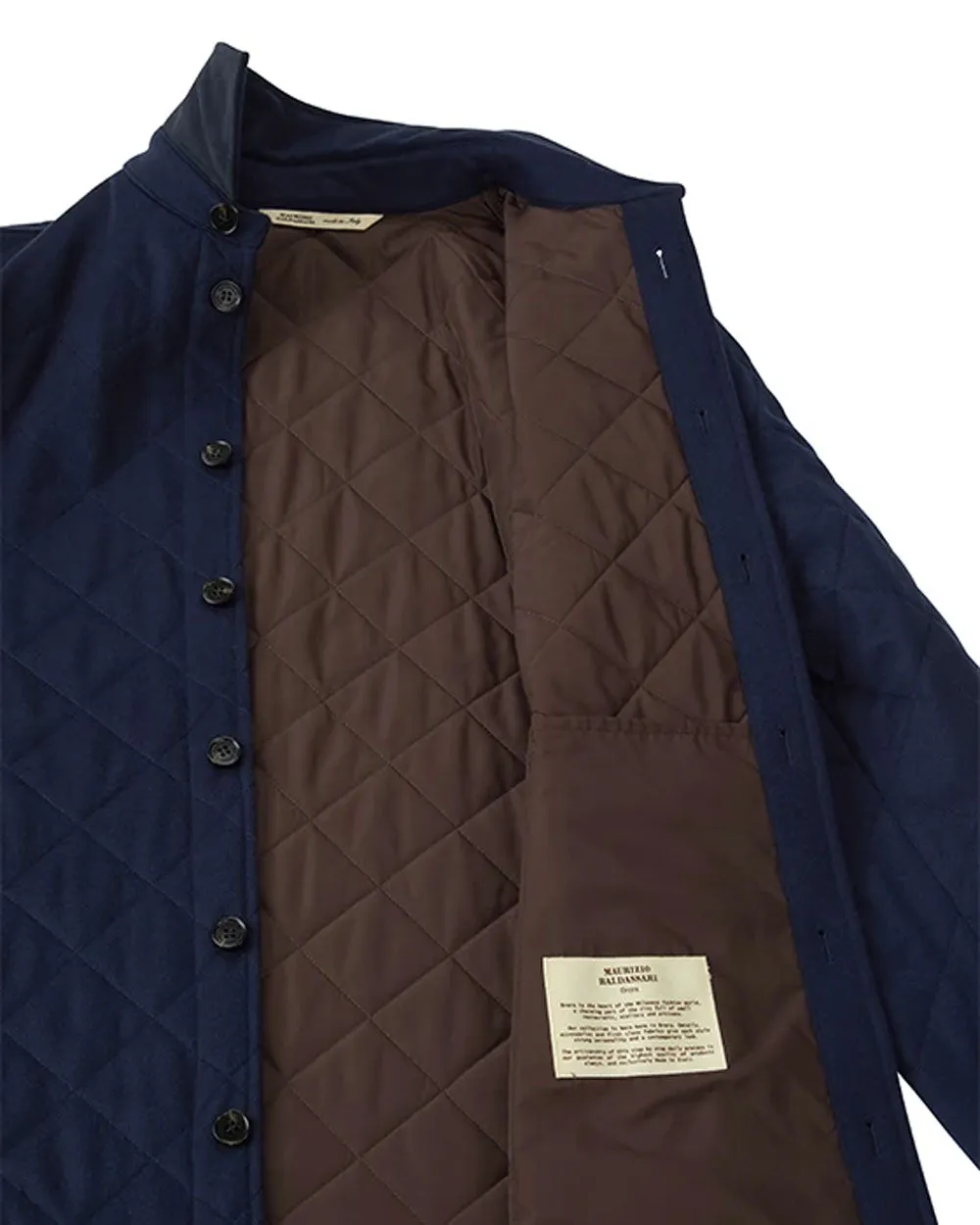 Navy Diamond Quilted Cashmere Shacket