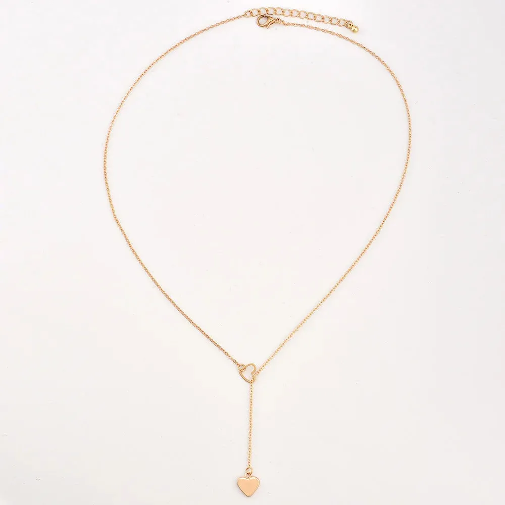 New Fashion Tiny Heart Chain Minimalist Collar Holiday Beach Statement Necklake