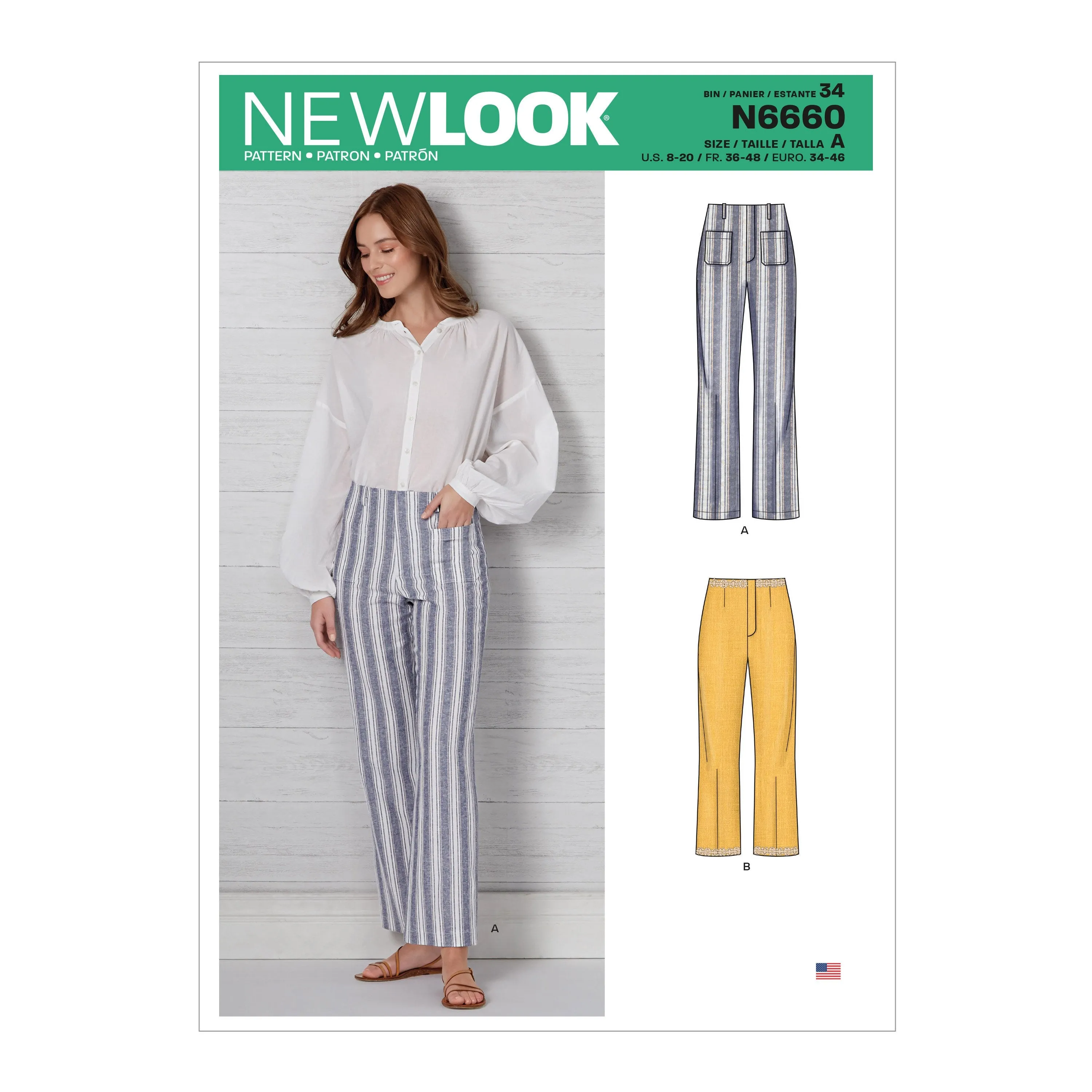 New Look Sewing Pattern 6660  High Waisted Flared Pants