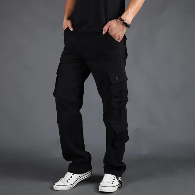 New Men Cargo Pants Mens Loose Army Tactical Pants Multi-pocket Trousers Pantalon Homme Big Size 42 Male Military Overalls