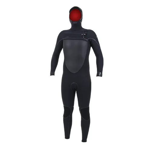 O'Neill Mens Psycho Tech 6/4 mm Chest Zip Hooded Wetsuit