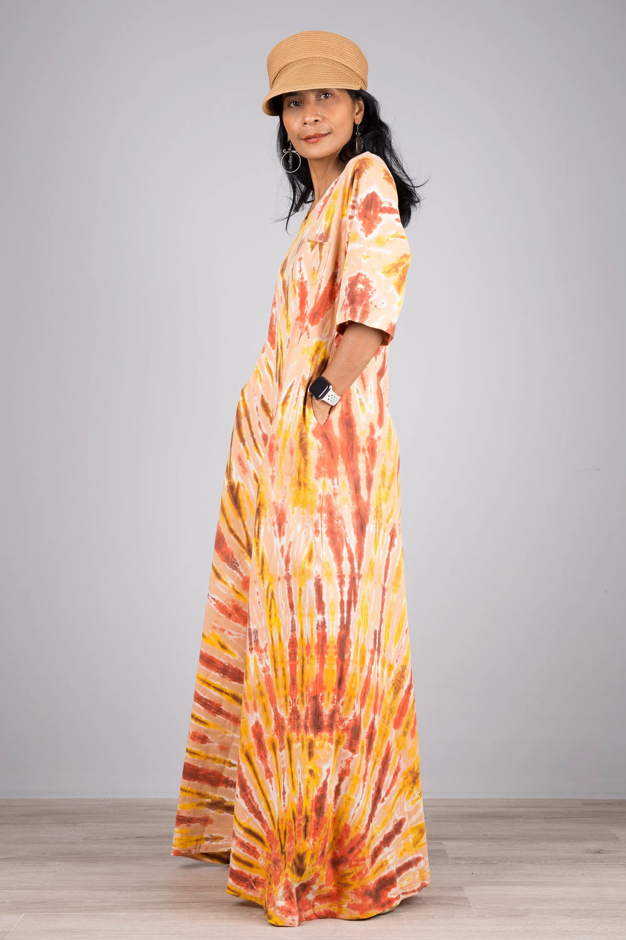 Orange Tie Dye Dress