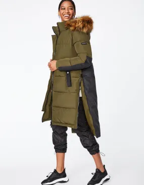 Outdoorsy Wool Combo Puffer Coat