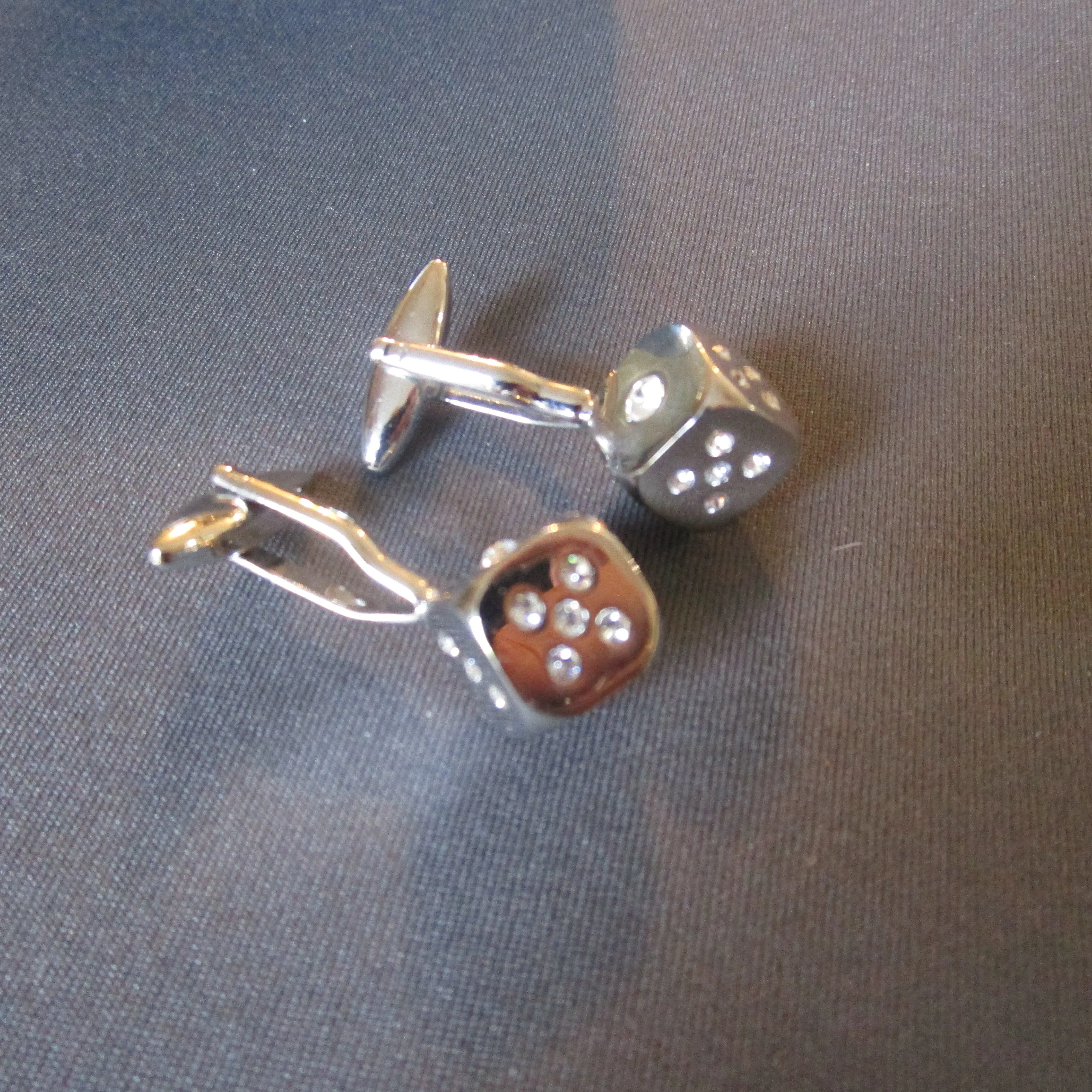 Pair Contemporary dice cuff-links Boxed Vintage C1970s