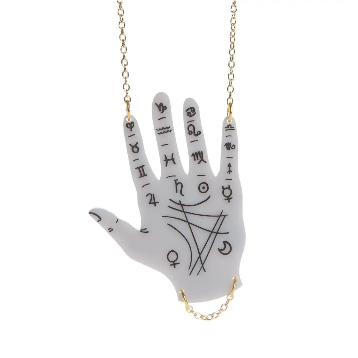 Palmistry Hand Necklace by Sugar & Vice