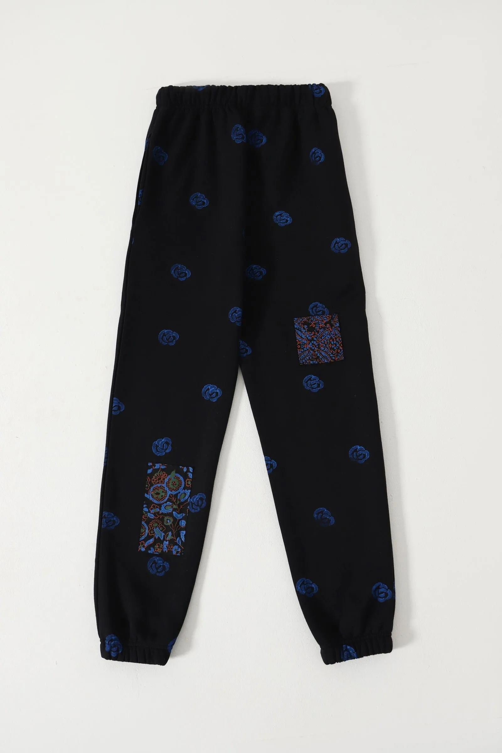 PATCHWORK BLOCK PRINT SWEATPANTS