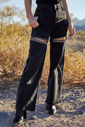 Payson Black Cut Out Rhinestone Jeans