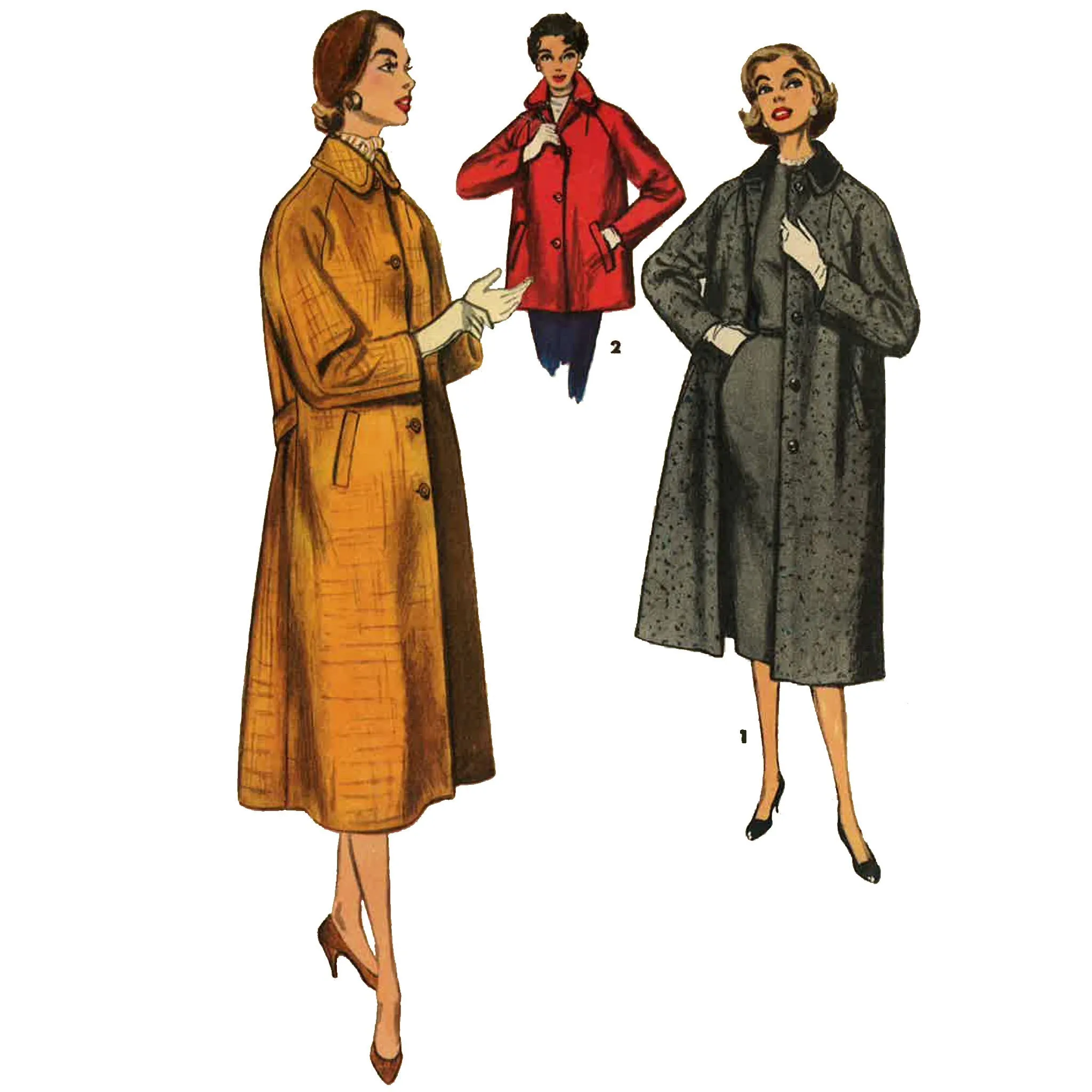 PDF - 1950s Sewing Pattern, Women's Street Coat -  Bust 32” (81.3cm) - Instantly  Print at Home