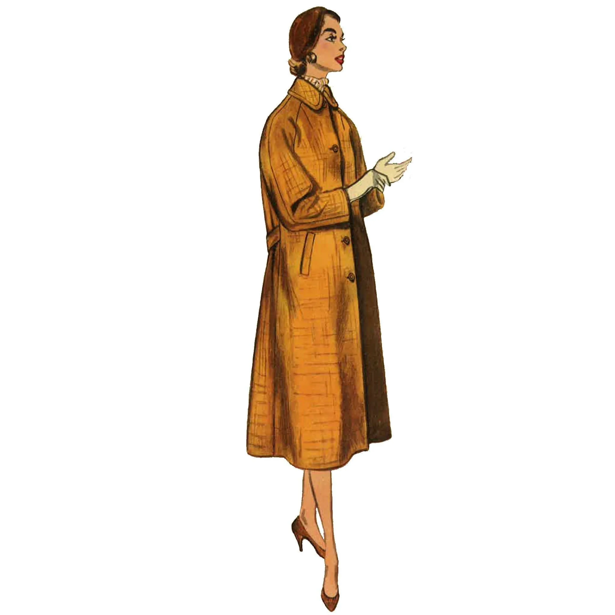 PDF - 1950s Sewing Pattern, Women's Street Coat -  Bust 32” (81.3cm) - Instantly  Print at Home