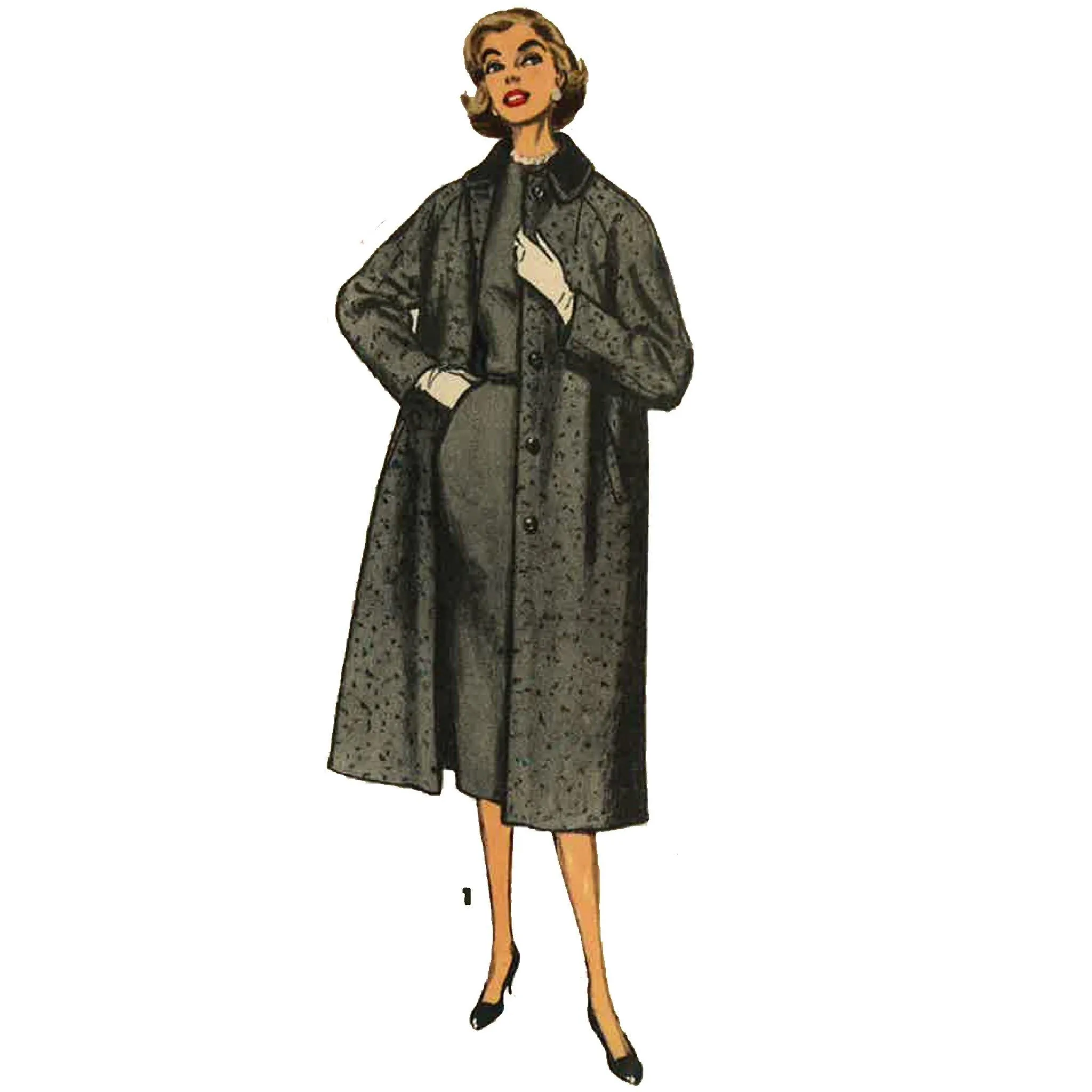 PDF - 1950s Sewing Pattern, Women's Street Coat -  Bust 32” (81.3cm) - Instantly  Print at Home