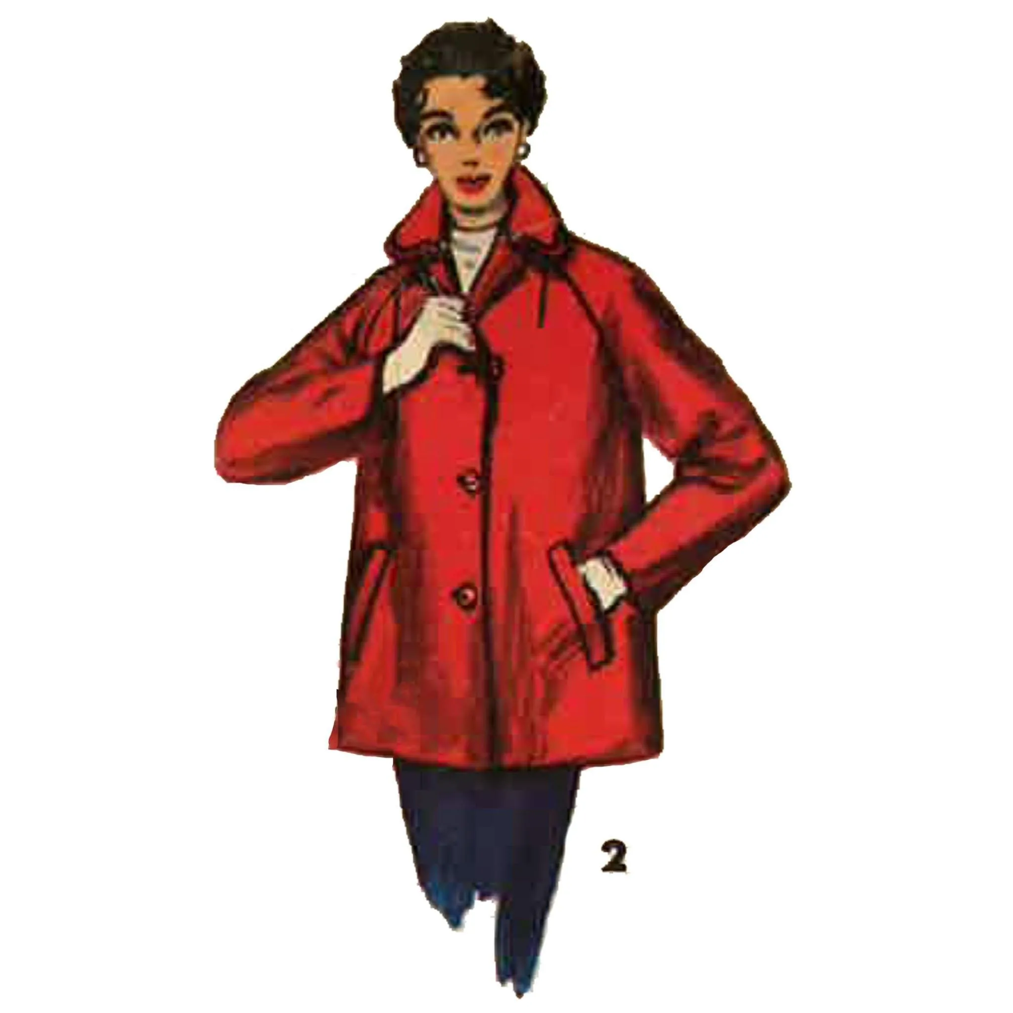 PDF - 1950s Sewing Pattern, Women's Street Coat -  Bust 32” (81.3cm) - Instantly  Print at Home