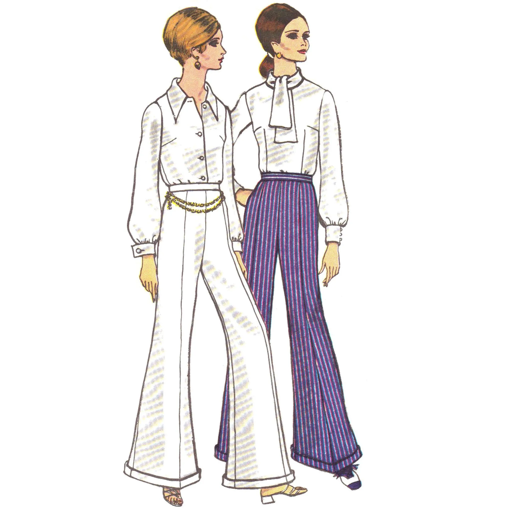 PDF - Sewing Pattern, Pants - Waist: 25.5" (64.8cm) - Download