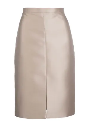 Pencil Skirt - Mushroom Pique Mikado