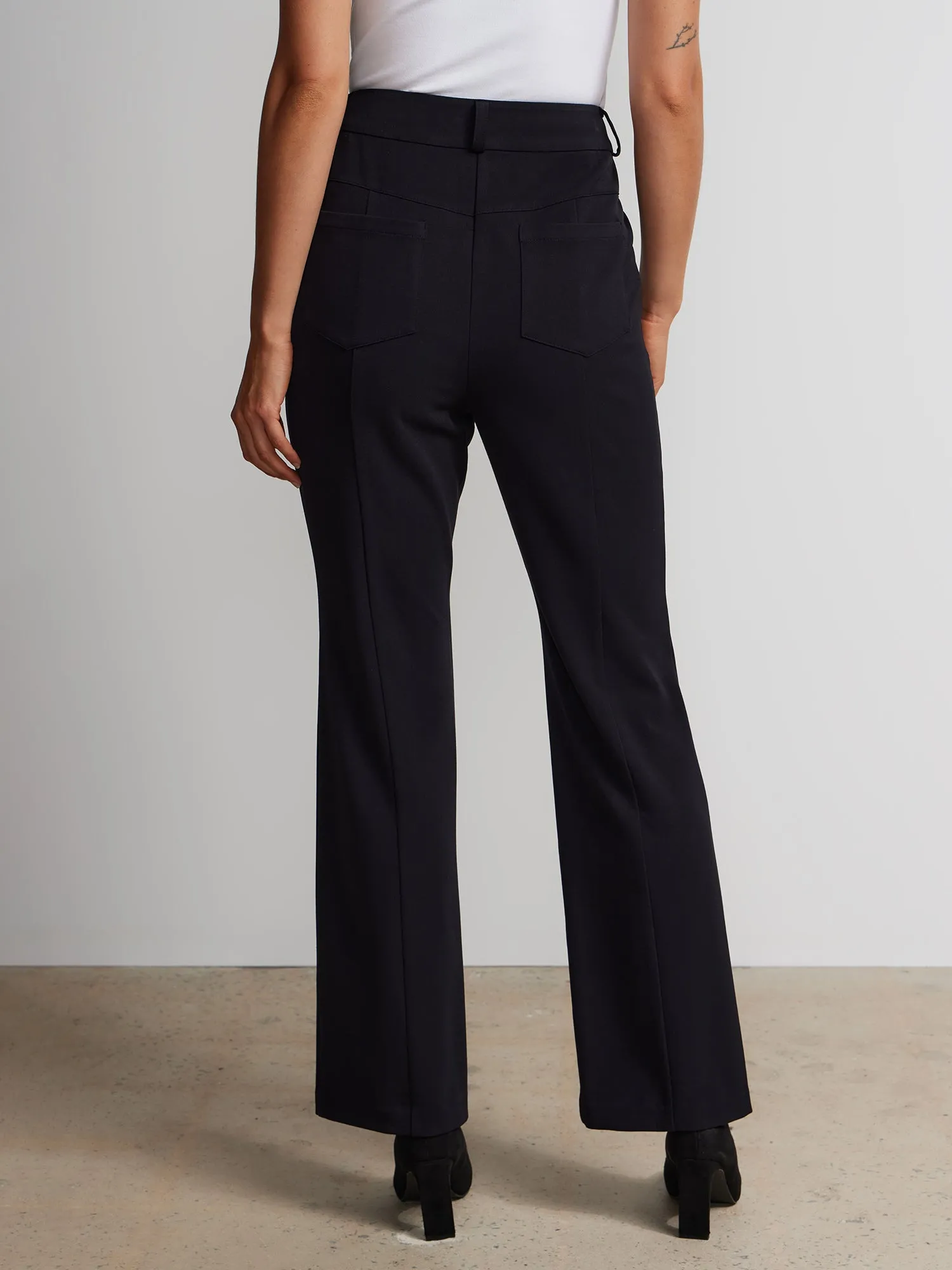 Petite Seamed Slim Bootcut Pants