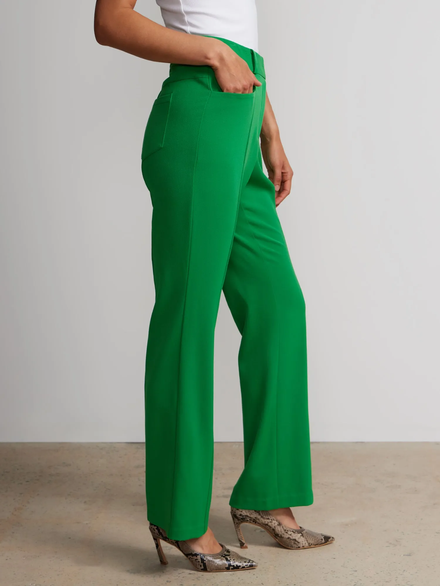 Petite Seamed Slim Bootcut Pants