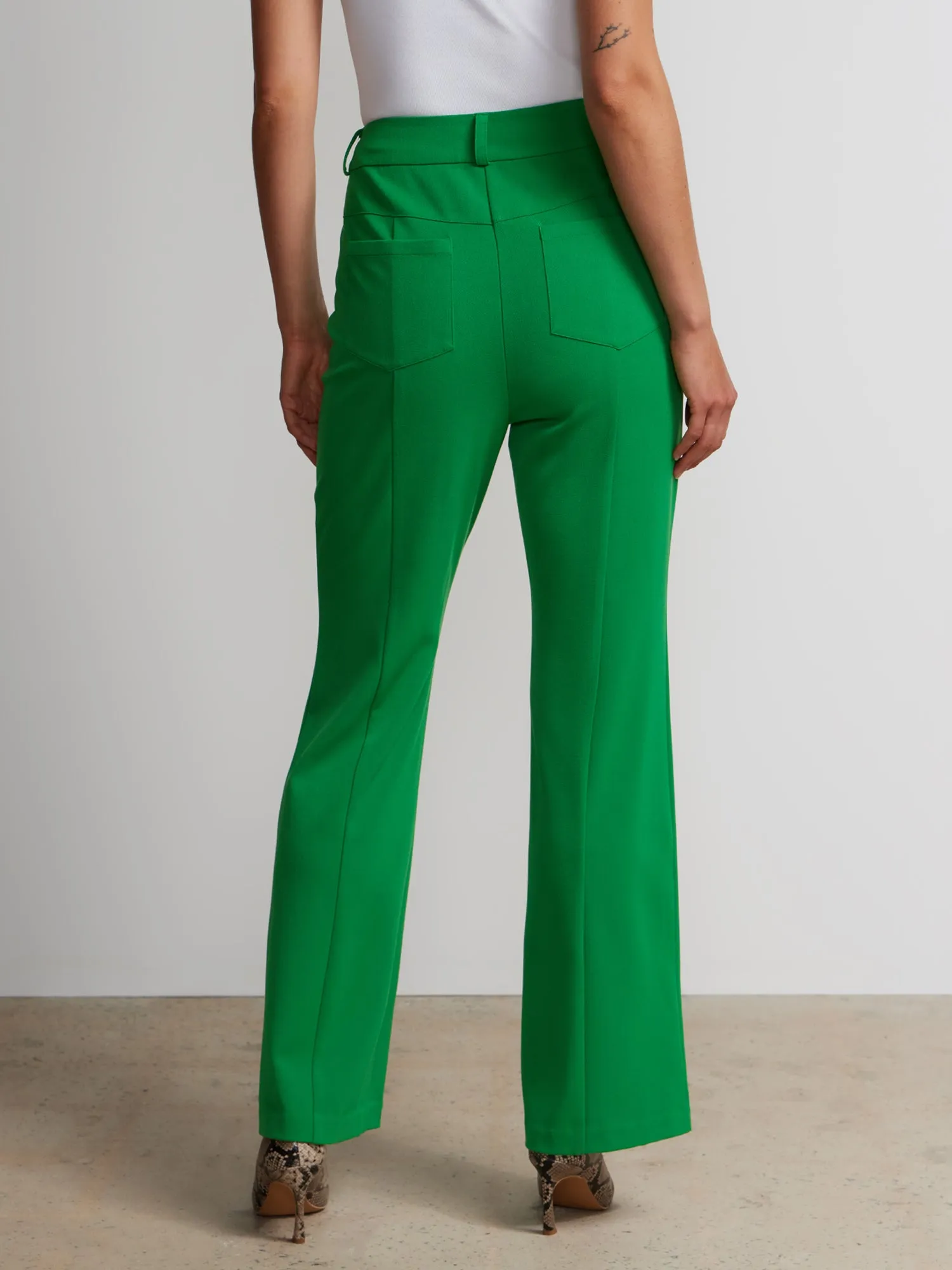 Petite Seamed Slim Bootcut Pants