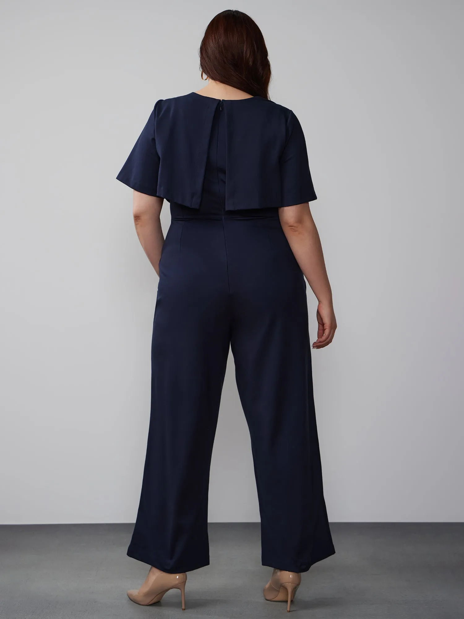 Plus Short Sleeve T-Shirt Overlay Jumpsuit