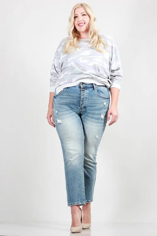 PLUS SIZE SKINNY WITH DESTROY