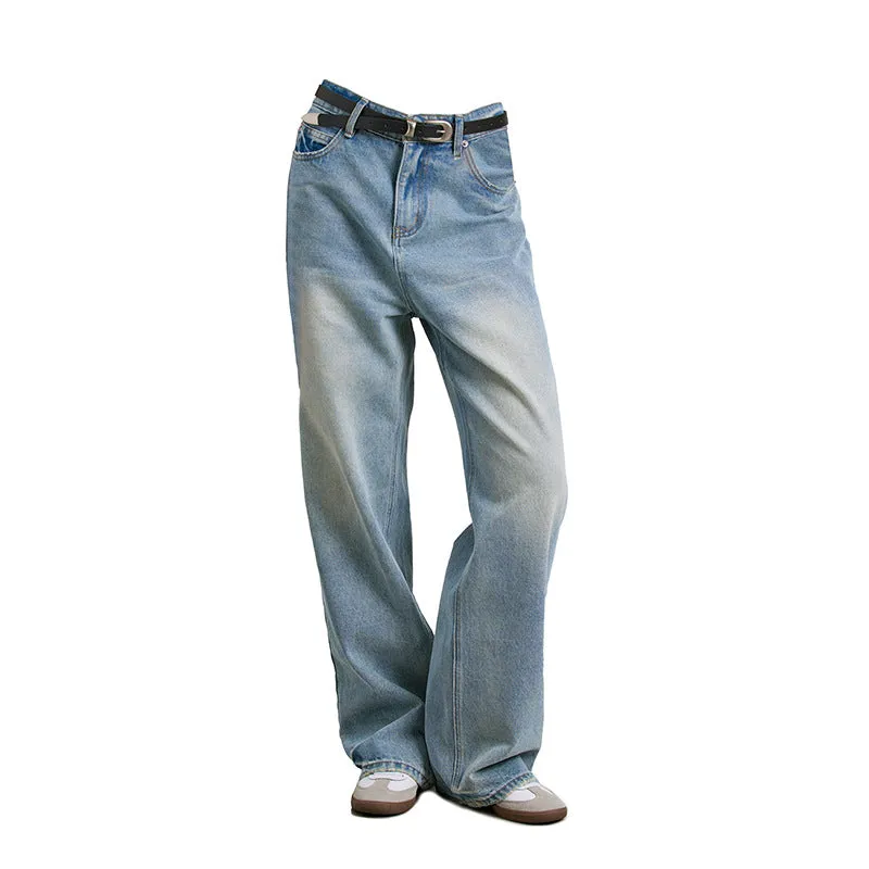 Pure Cotton Washed Bright White Distressed Straight Jeans