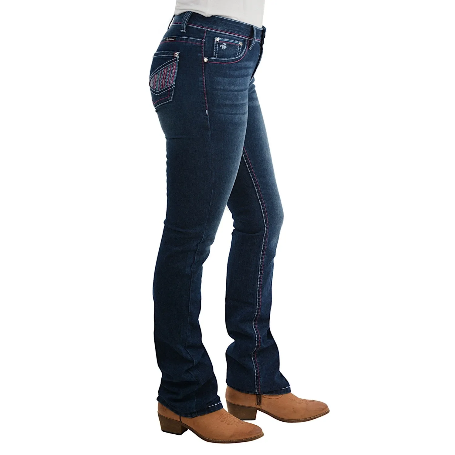 Pure Western Womens Jules Relaxed Rider Boot Cut Jean 36 Leg Twilight