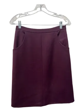 Raoul Size 4 Bordeaux Wool Pencil Pockets Midi Skirt