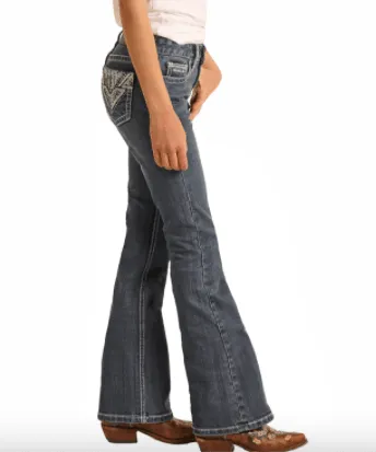 Rock & Roll Cowgirl Girl's Sequin Bootcut Jeans G5-2720