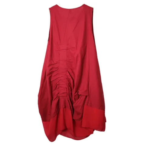 Ruched short sleeveless dress