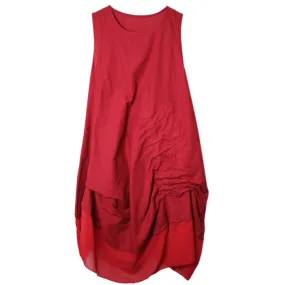 Ruched short sleeveless dress