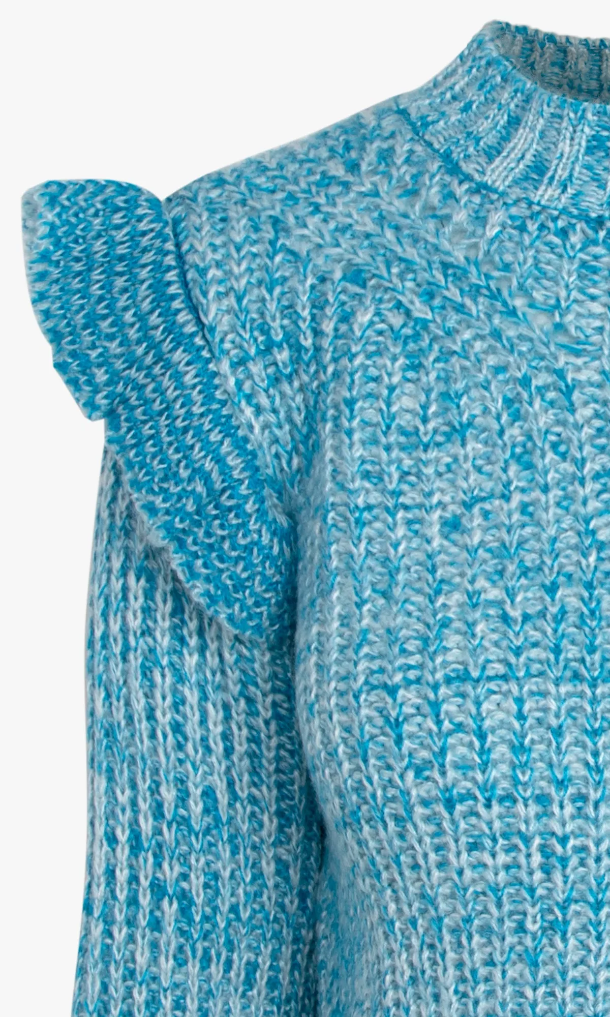 Ruth Ruffled Shoulder Sweater in Blue - FINAL SALE