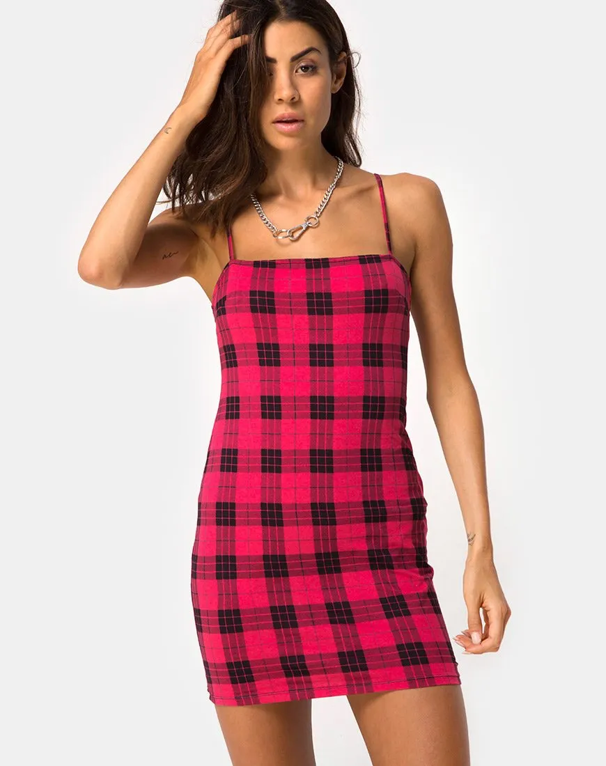 Selah Dress in Winter Plaid Red / Black