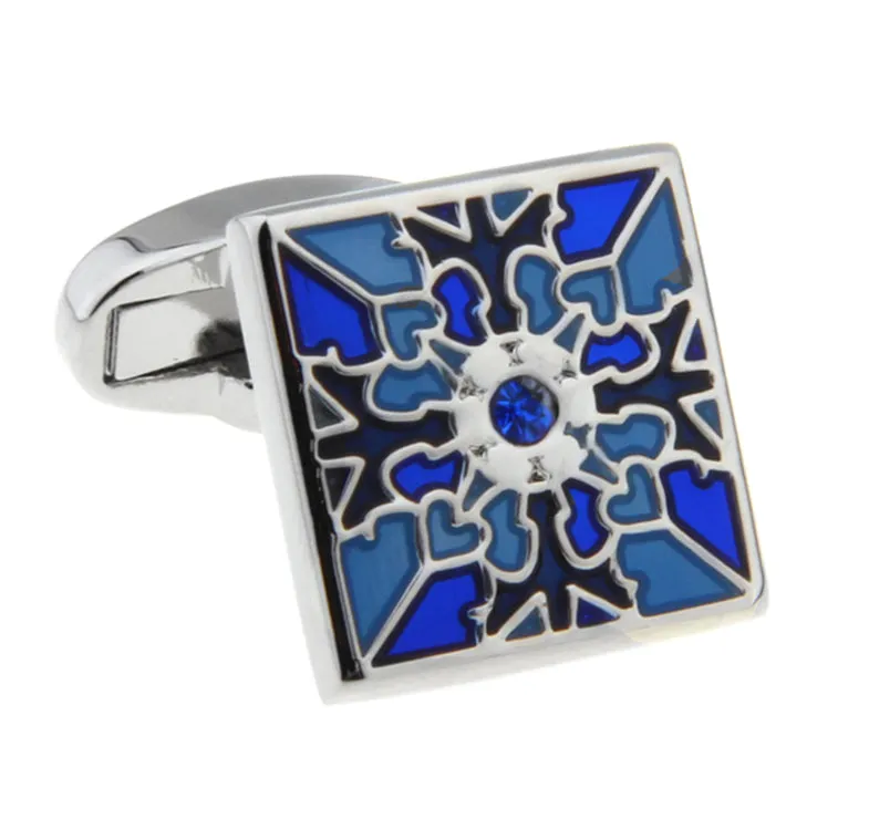 Seneca Falls Blue & Black Enamel Cufflinks