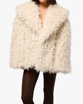 Shawl Collar Faux Fur Coat