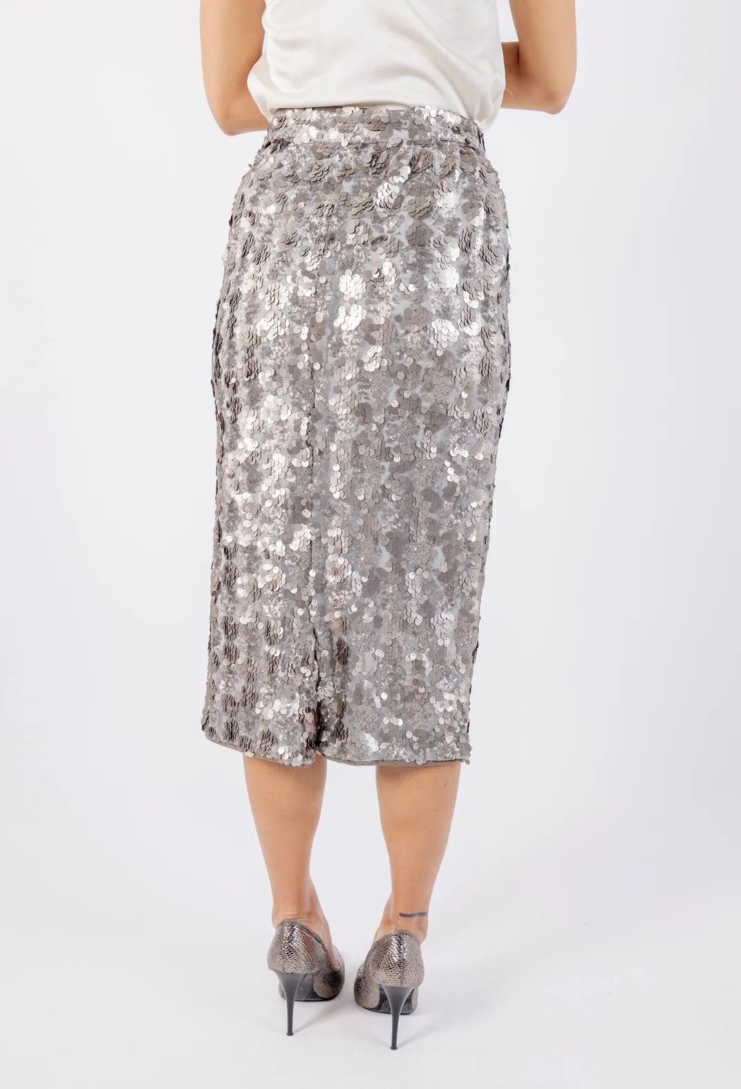 Shimmering Sequin Pencil Skirt