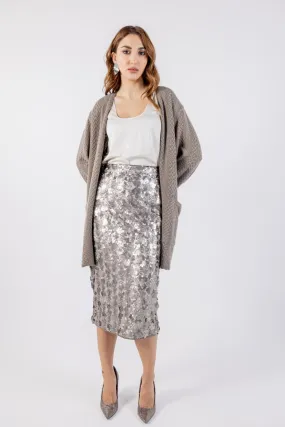 Shimmering Sequin Pencil Skirt