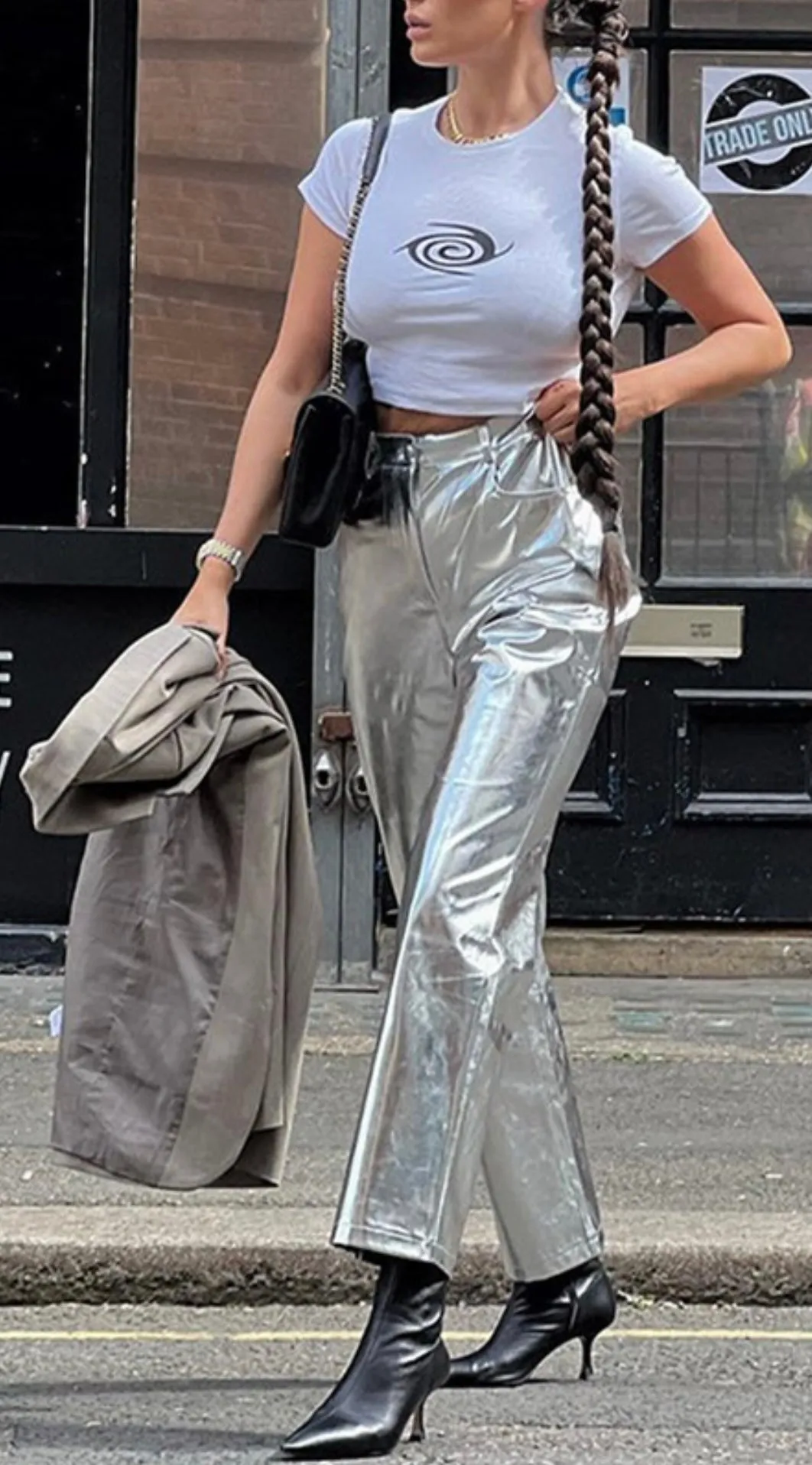 Shiny Faux Leather Pants