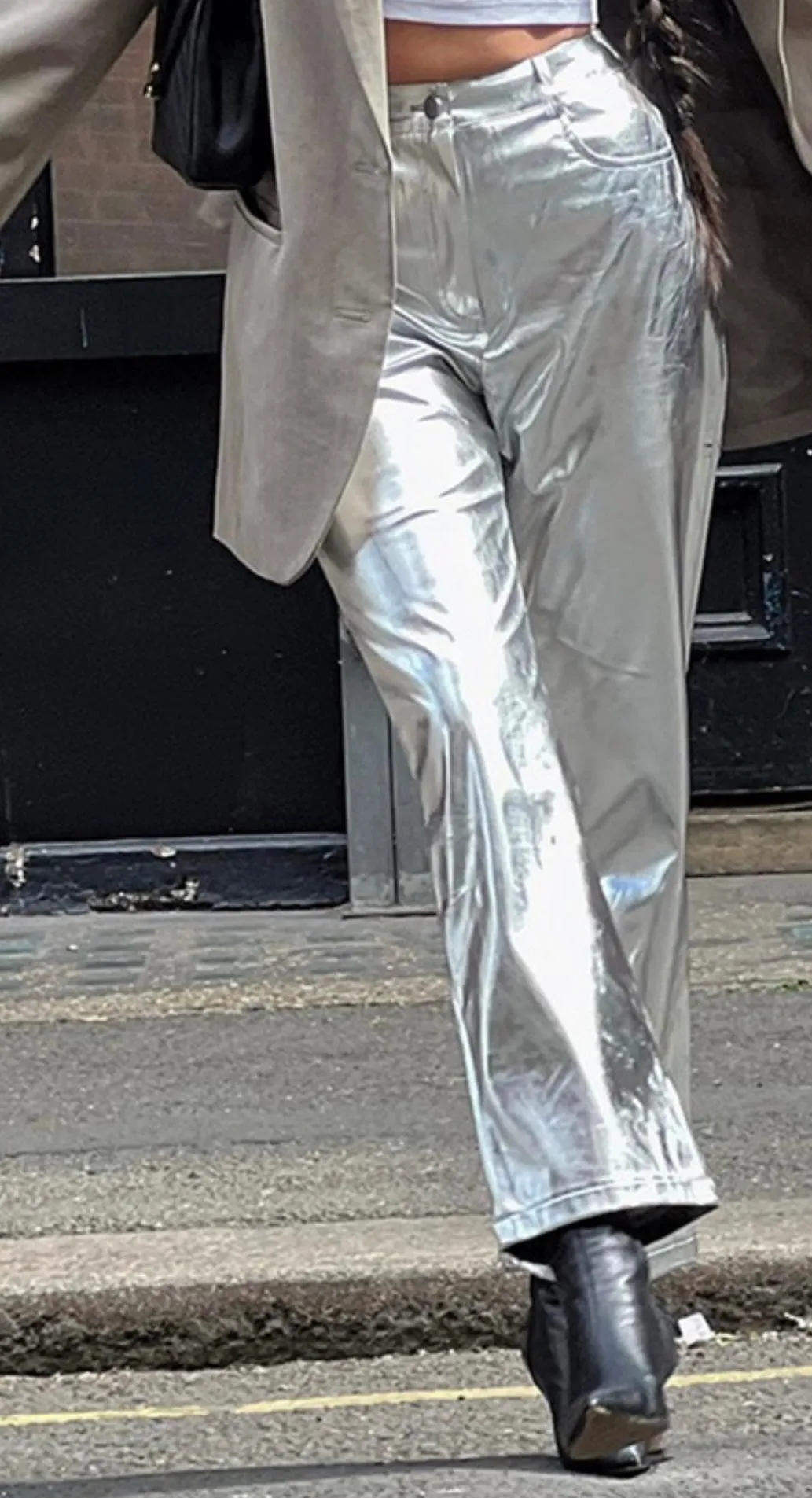 Shiny Faux Leather Pants