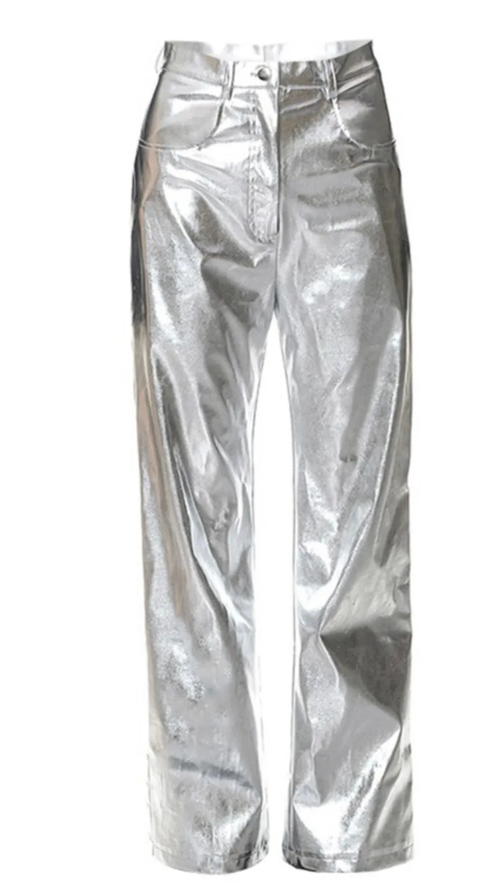 Shiny Faux Leather Pants