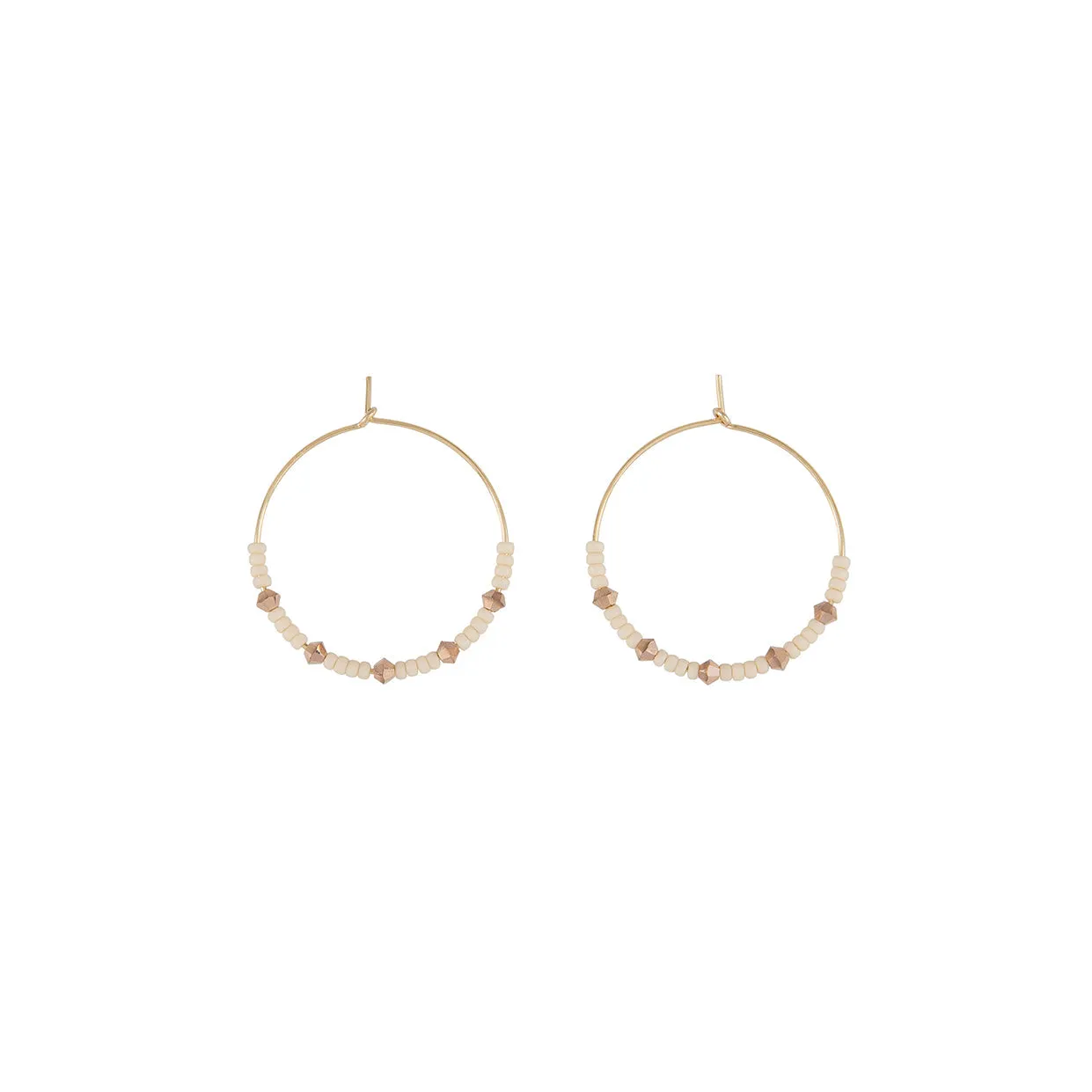 Small Crystal Hoops - PEARL