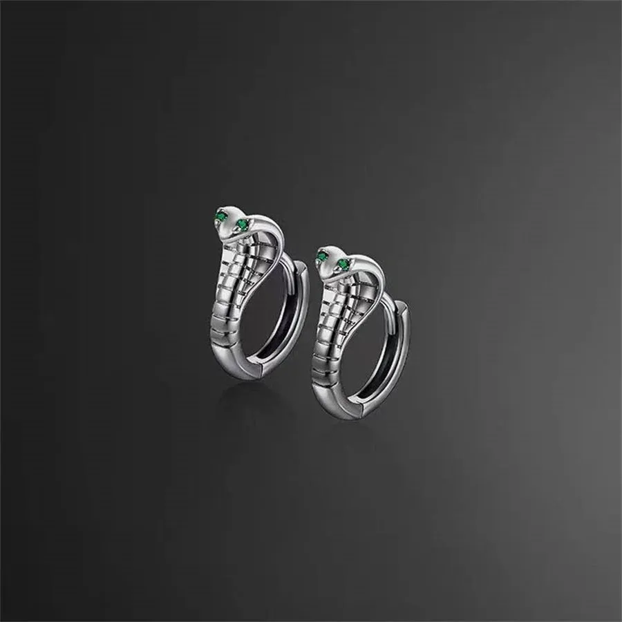 Snake Cute Mini Animal Stainless Steel Serpentine Punk Accessories Gifts Vintage Earring