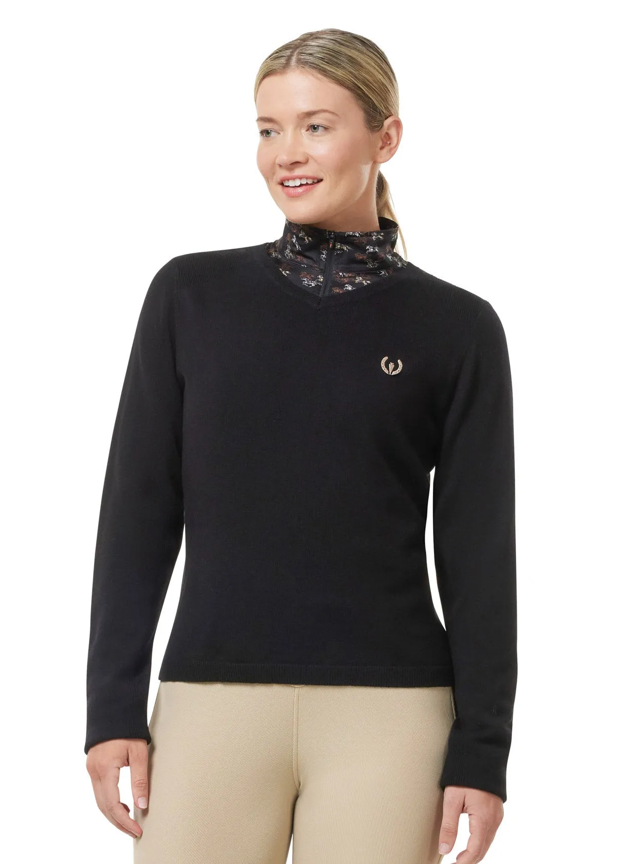 Stable Temp Merino Wool Quarter Zip Top - Black