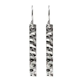 Sterling Silver Bar Earrings Hammered