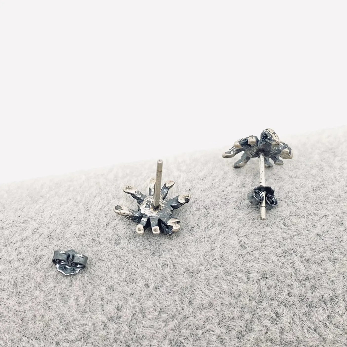 Sterling Silver Spider Post Earrings