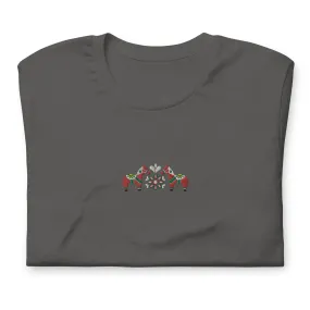 Swedish Red Dala Horse Embroidered T-Shirt